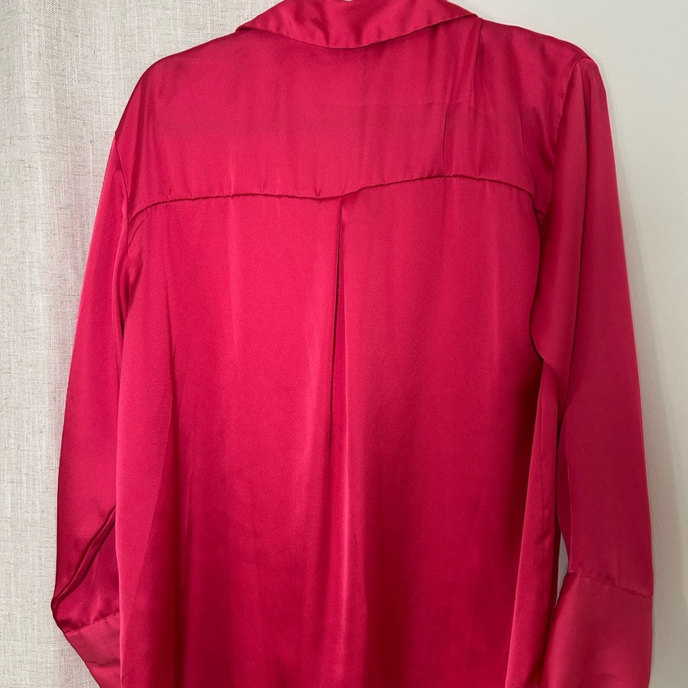 Zara Vibrant Red Button Down Shirt